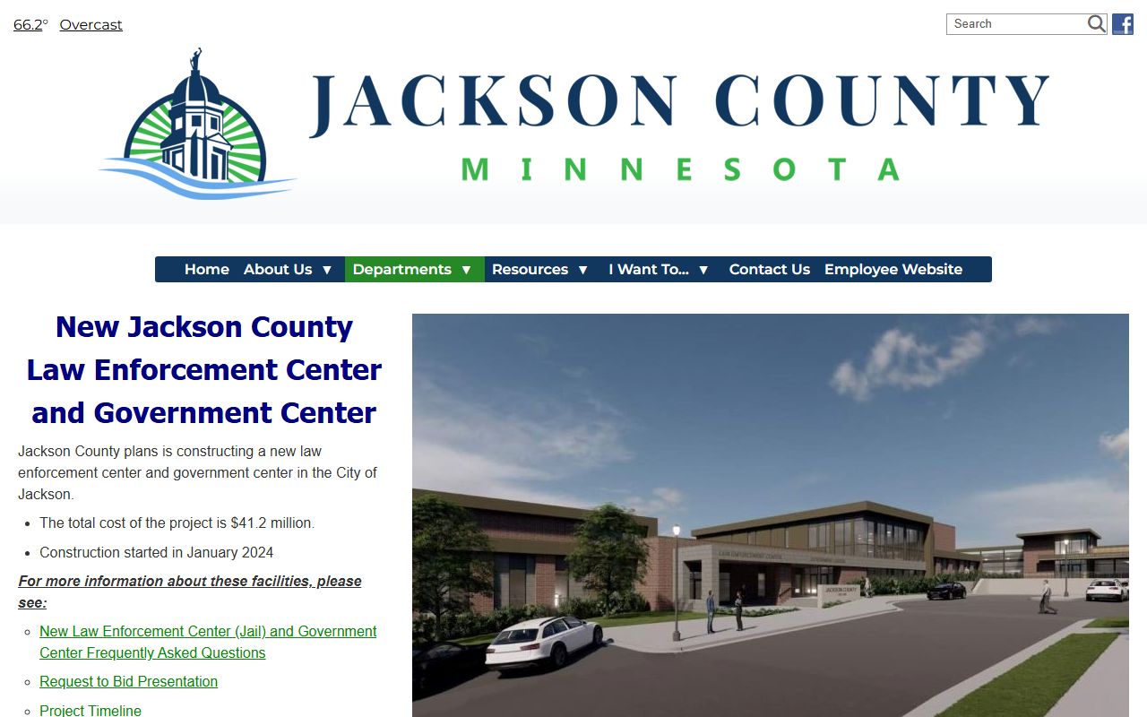 Jackson County inmate population Law Enforcement Center project page