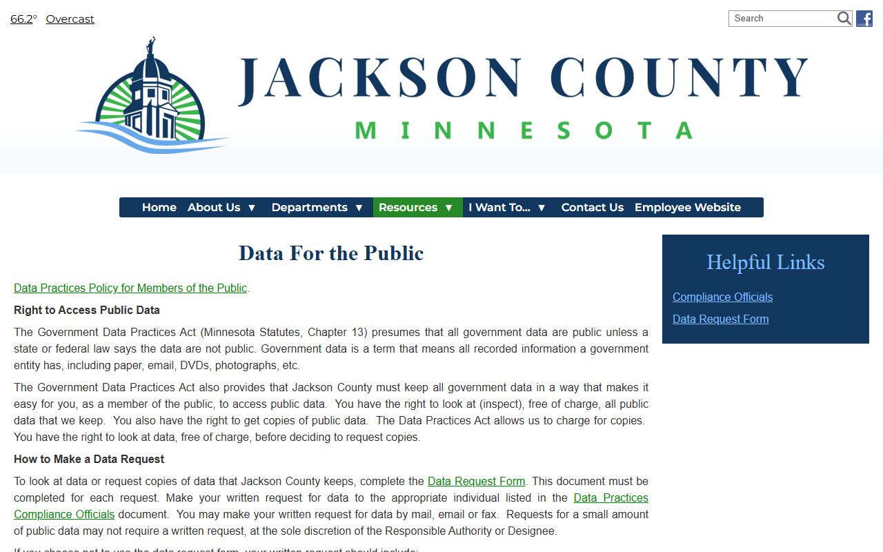 Jackson County jail mugshots public data request process